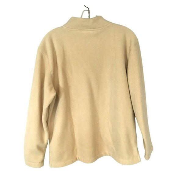 Liz Claiborne Lizwear Quarter Zip Fleece Ivory Sweatshirt In Ivory Size Medium - Picture 2 of 9
